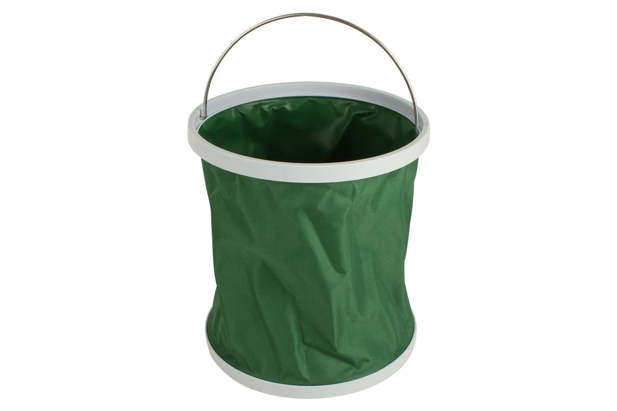Wildtrak Camping Collapsible Round 11L Bucket Storage w/ Carry Handle Green (2 Pack) — image 3