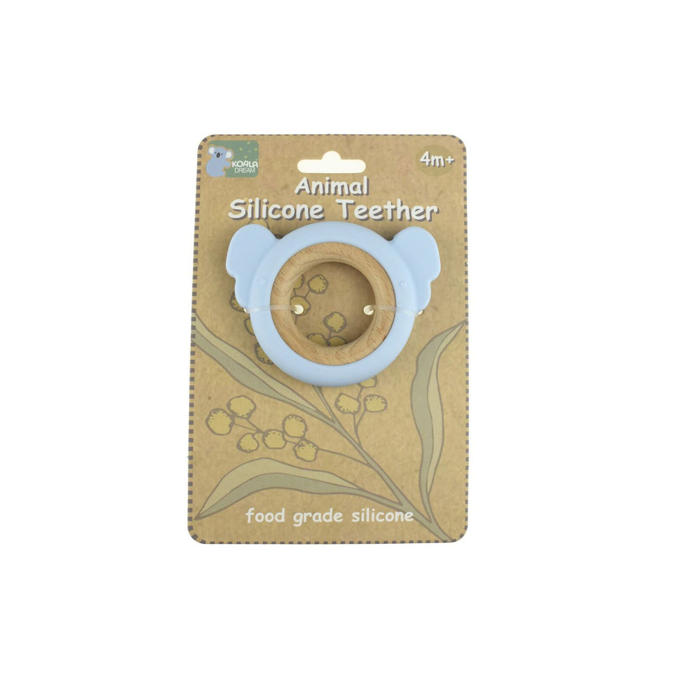Koala Dream Silicone/Wooden Koala Baby/Toddler Chew Teether Toy Blue 4m+ (2 Pack) — image 3