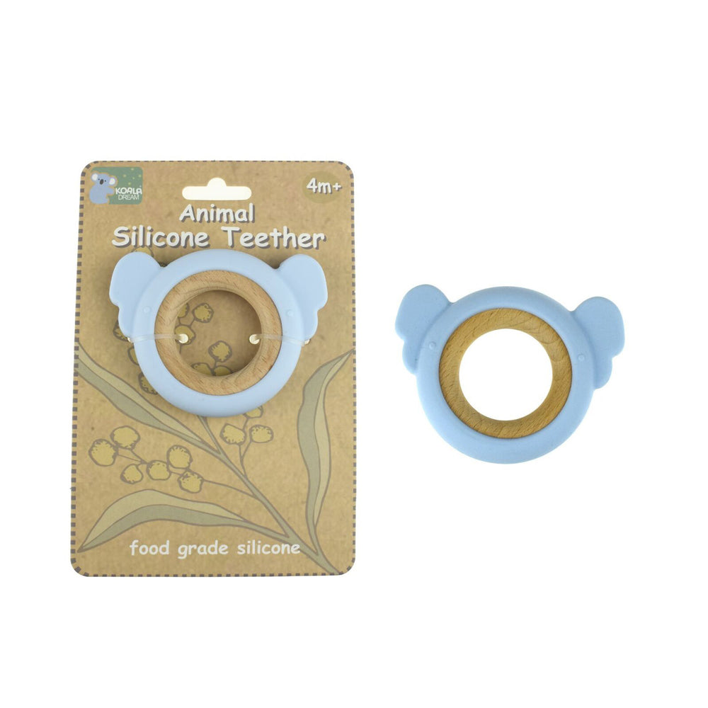 Koala Dream Silicone/Wooden Koala Baby/Toddler Chew Teether Toy Blue 4m+ (2 Pack) — image 2