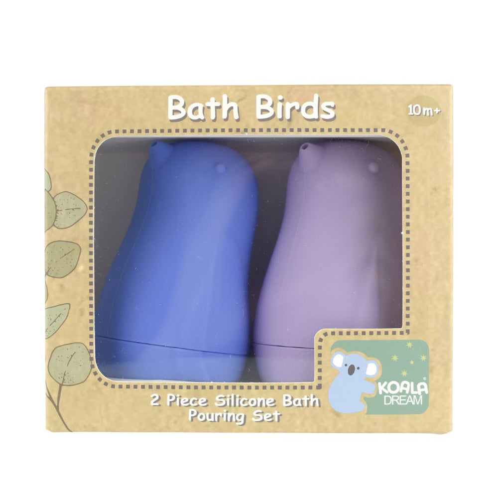 Koala Dream Bath Birds Silicone Pouring Baby/Toddler Toy Set Purple 10m+ (2 Pieces)