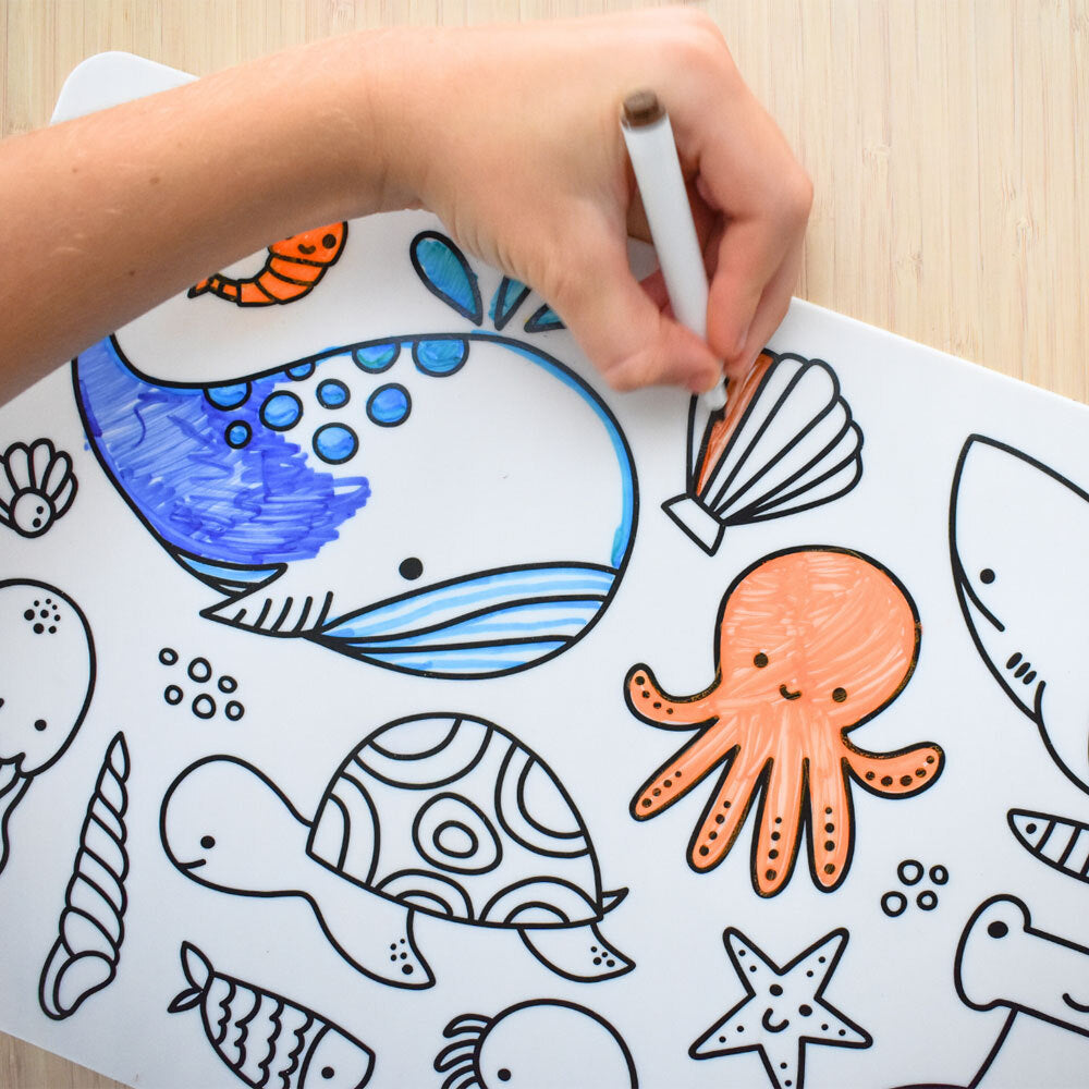 Koala Dream Reusable Silicone Kids/Childrens Drawing Mat-Sea Animals 3Y+ — image 2