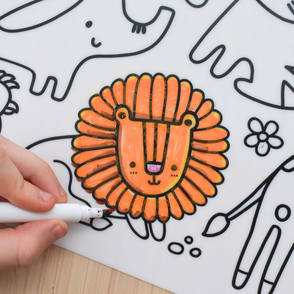Koala Dream Reusable Silicone Kids/Childrens Drawing Mat-Jungle Animals 3Y+