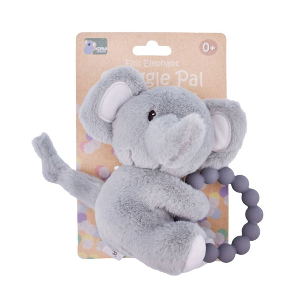 Koala Dream Snuggle Pal Ellis Elephant With Silicone Teething Ring Grey 0m+