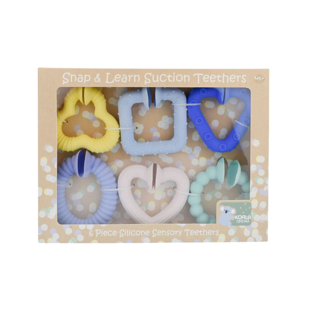 Koala Dream 4m+ Silicone Baby Snap & Learn Sensory Soothing Gum Teethers