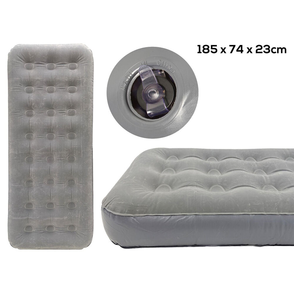 Wildtrak Single Inflatable Air Mattress 185cm Single Coil Waterproof AirBed Grey — image 2