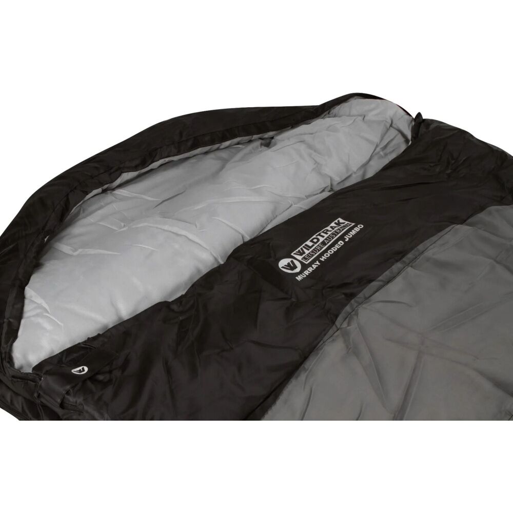 Wildtrak Murray 230x80cm Hooded Jumbo Sleeping Bag Camping/Hiking Sleeper Grey — image 6