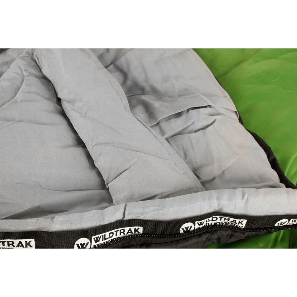 Wildtrak Bremer 170x65cm Junior Hooded Sleeping Bag Outdoor Camping Green/Black — image 5