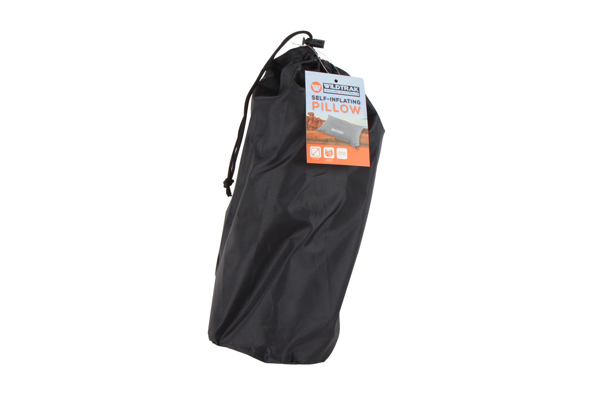 Wildtrak Rectangle Camping Self Inflating 44x26cm Pillow Bedding w/ Bag Grey — image 2