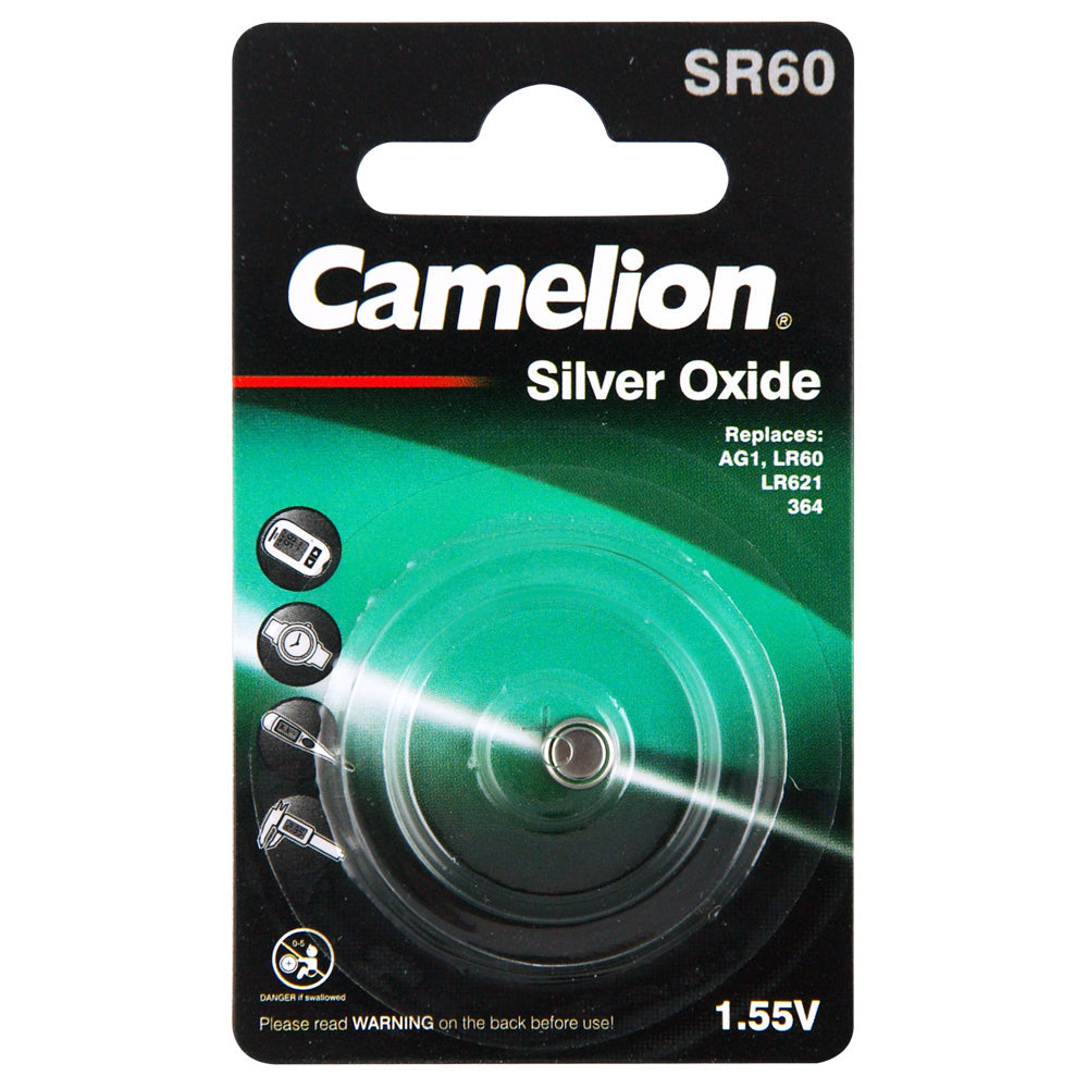 Camelion Silver Oxide Button Cell SR621 1.55V Battery Single f/ Watch/Calculator