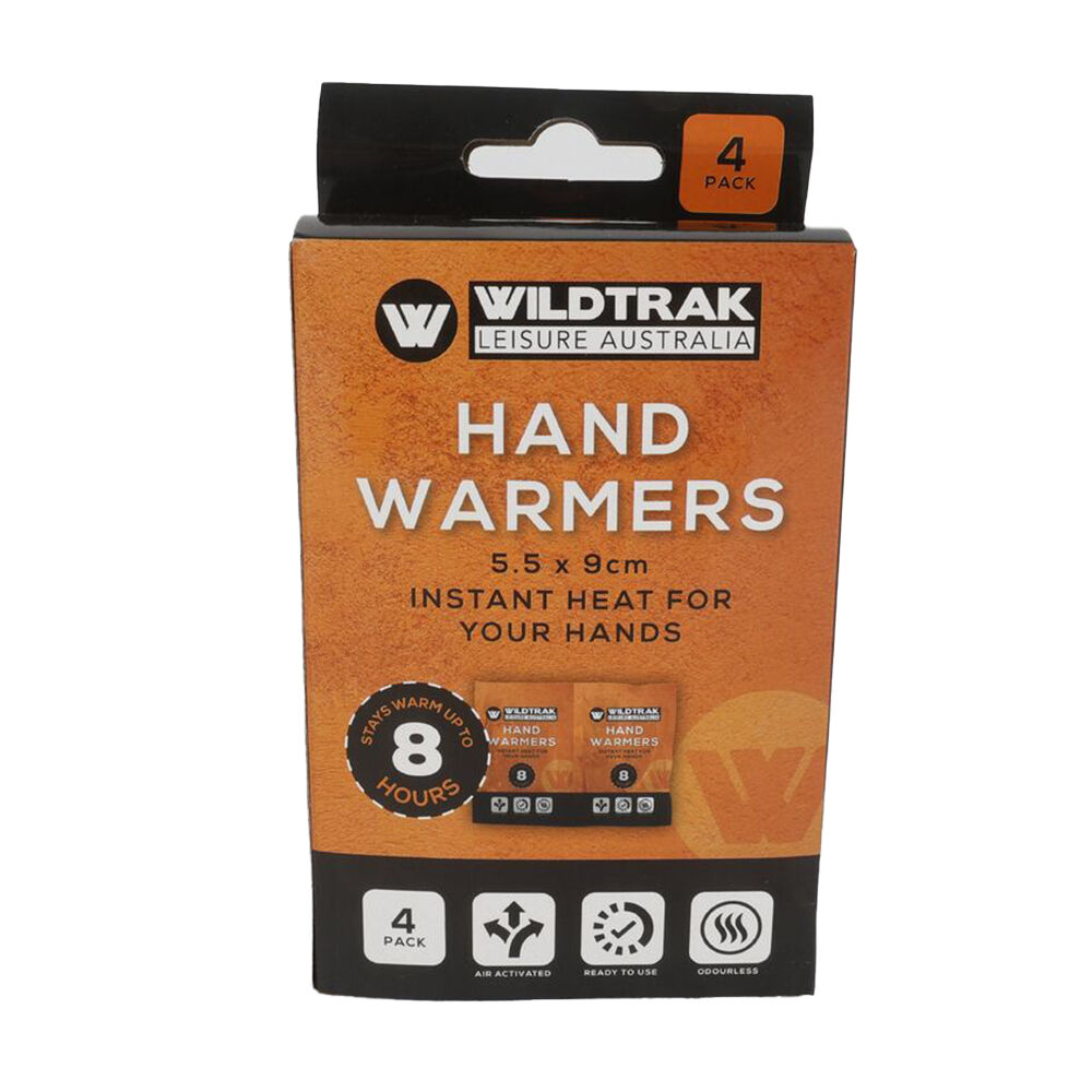 Wildtrak Instant Heat Hand Warmers Odourless Air Activated 5.5x9cm (4 Pieces)