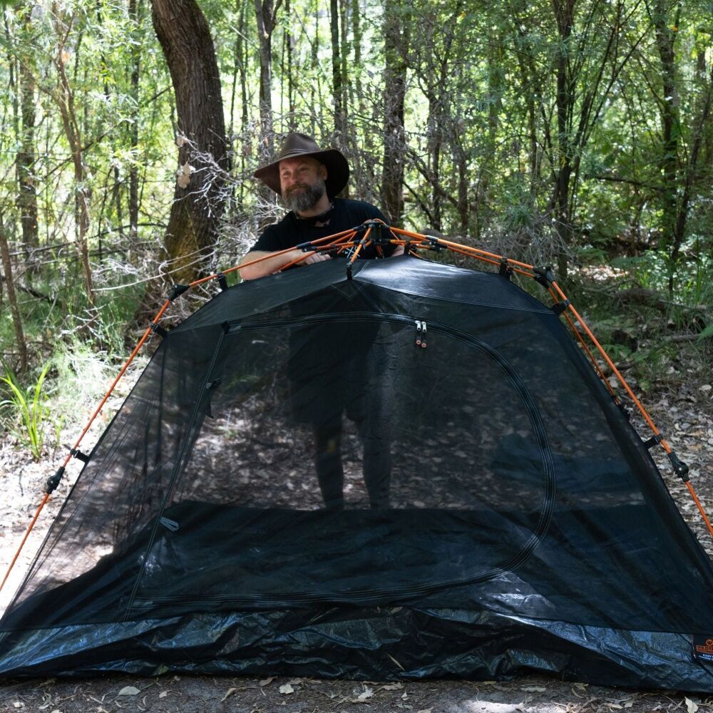 Wildtrak Easy Up 3-Person Mozzie 220cm Dome Camping Tent Outdoor Shelter Black — image 7