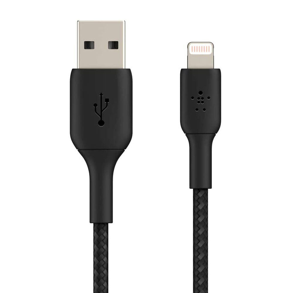 Belkin 1m Braided Lightning MFI-Certified to USB-A Cable for Apple iPhone Black — image 3