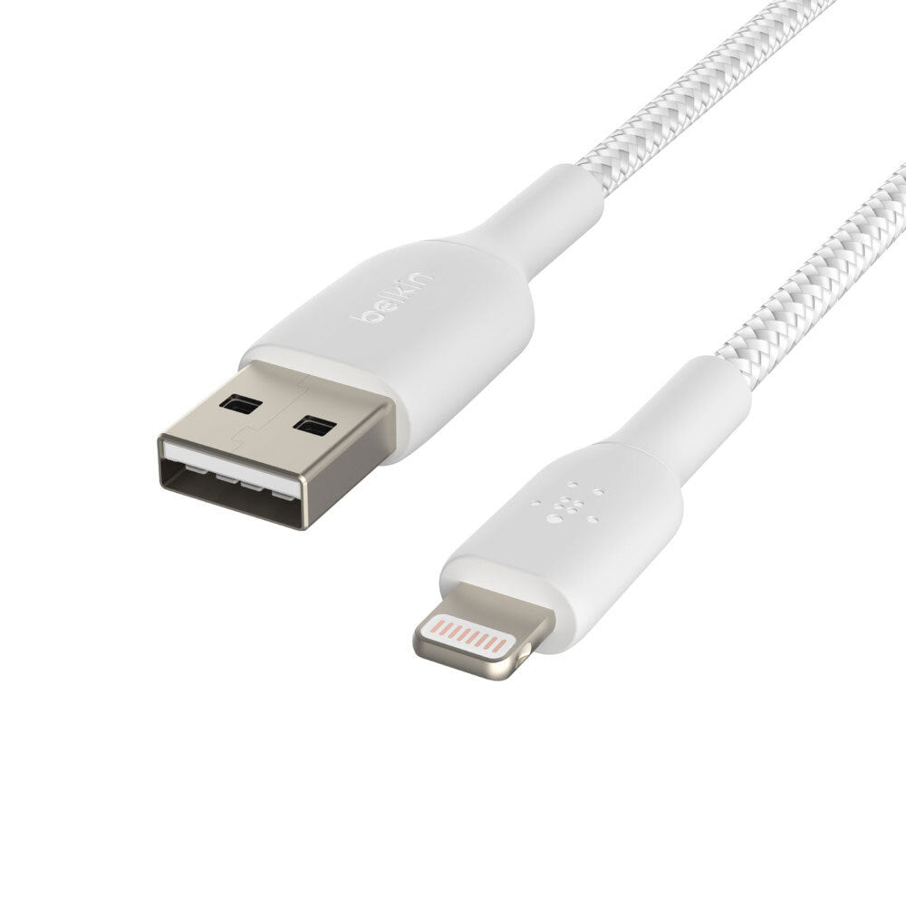 Belkin 1m Braided Lightning MFI-Certified to USB-A Cable for Apple iPhone White — image 5