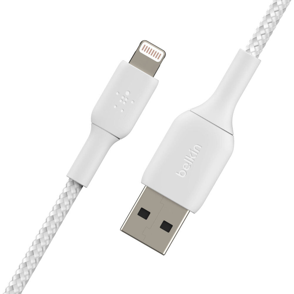 Belkin 1m Braided Lightning MFI-Certified to USB-A Cable for Apple iPhone White — image 4
