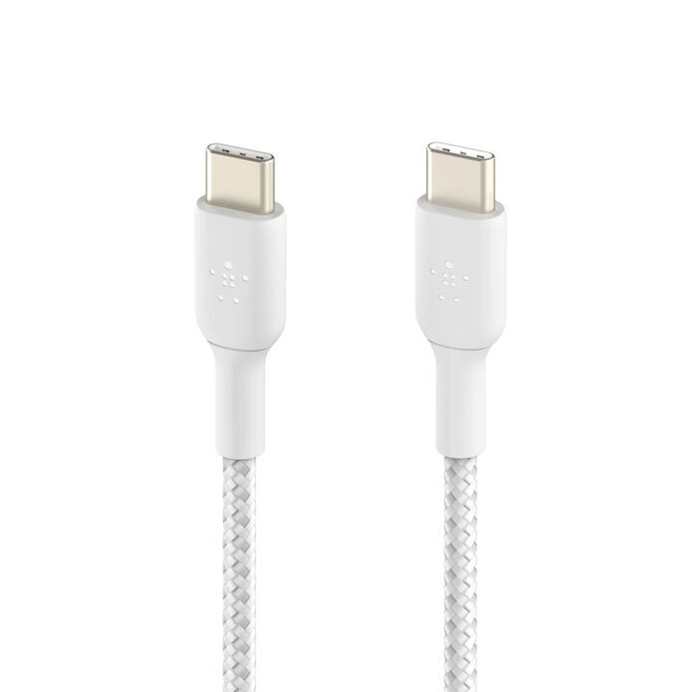 Belkin BoostCharge 1M USB-C To USB-C Double Braided Cable 60W - White (2 Pieces)