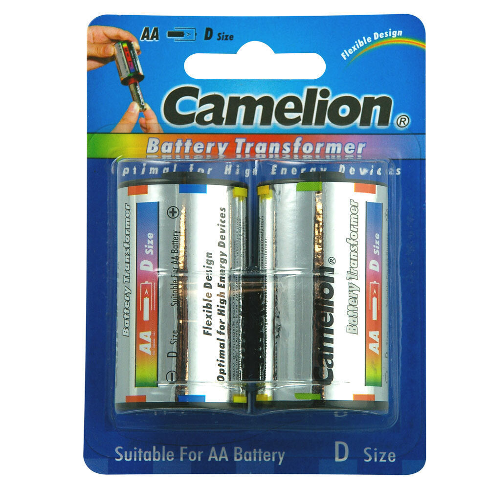 Camelion D Size Adaptor/Battery Transformer Optimal Adapter for AA Batteries (3 Pack) — image 2