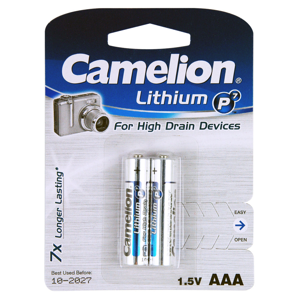 Camelion Lithium AAA FR03 1.5V 1100mAh Battery Long Lasting Camera Batteries (2 Pieces)