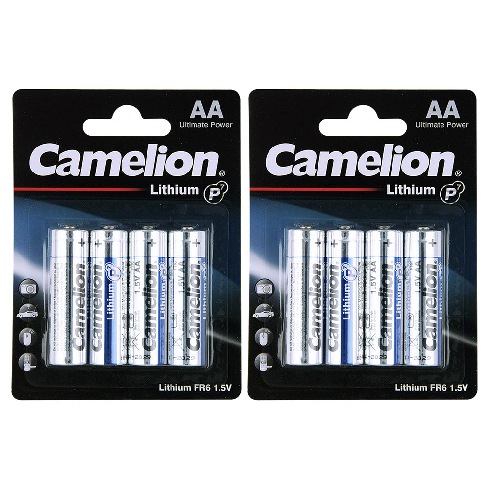 Camelion Lithium AA Batteries High Power Long Lasting Multipurpose Home (8 Pieces)