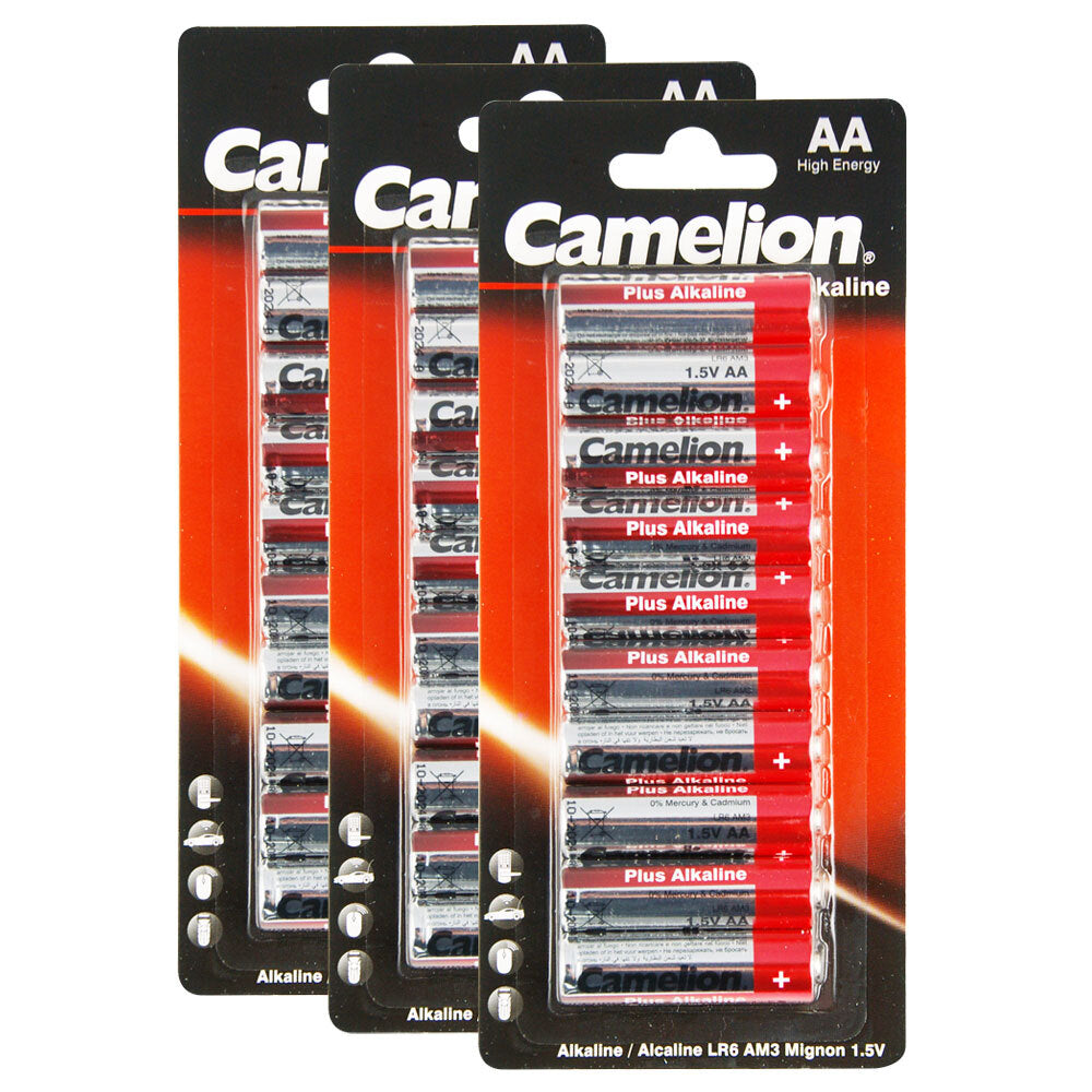 Camelion 10pc Camelion Alkaline AA LR6 Battery AM3 Mignon 1.5V Cylindrical Batteries (3 Pack)