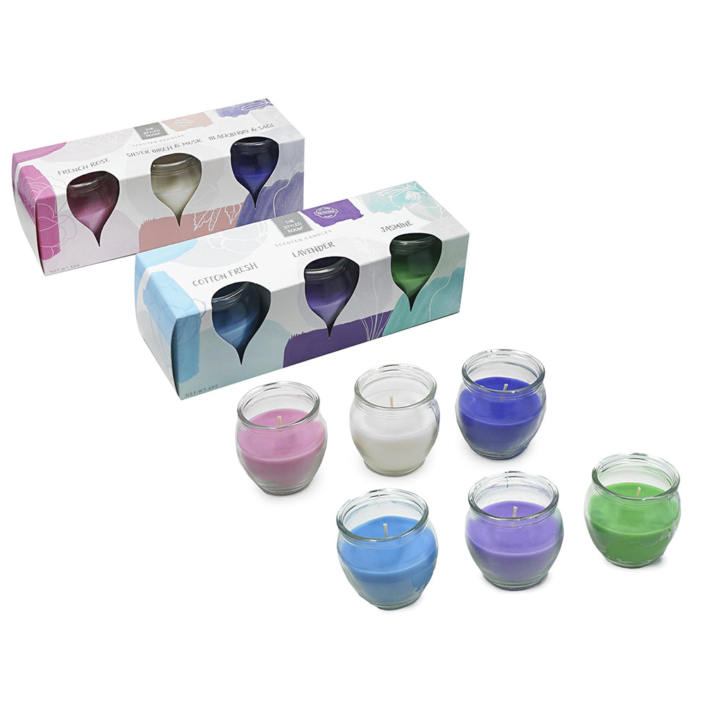 The Styled Room Scented Home Living Decor Candles 60 Grams Assorted Colours (12 Pieces)