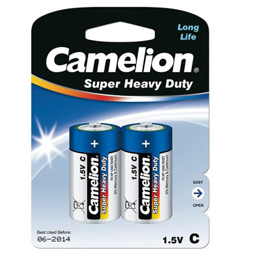 Camelion Super Heavy Duty C R14P 1.5V Battery Carbon Zinc Power Batteries (2 Pieces) — image 2