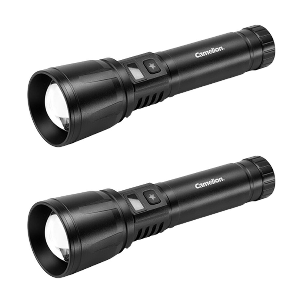 Camelion Rechargeable LED 20W Torch USB-C Runs Up to 16 Hours (2 Pack)