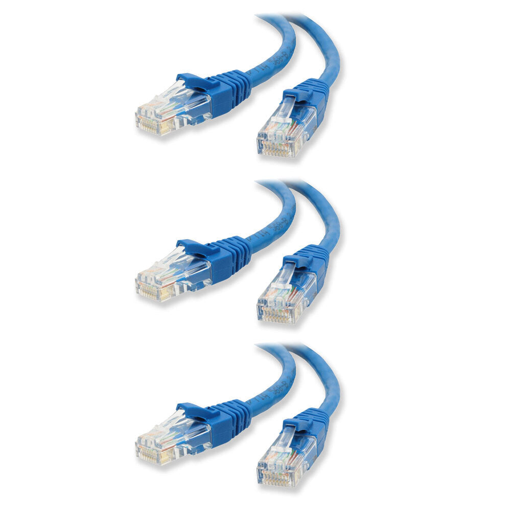 Sansai 10m Blue CAT5e Networking Patch Cable (3 Pack)