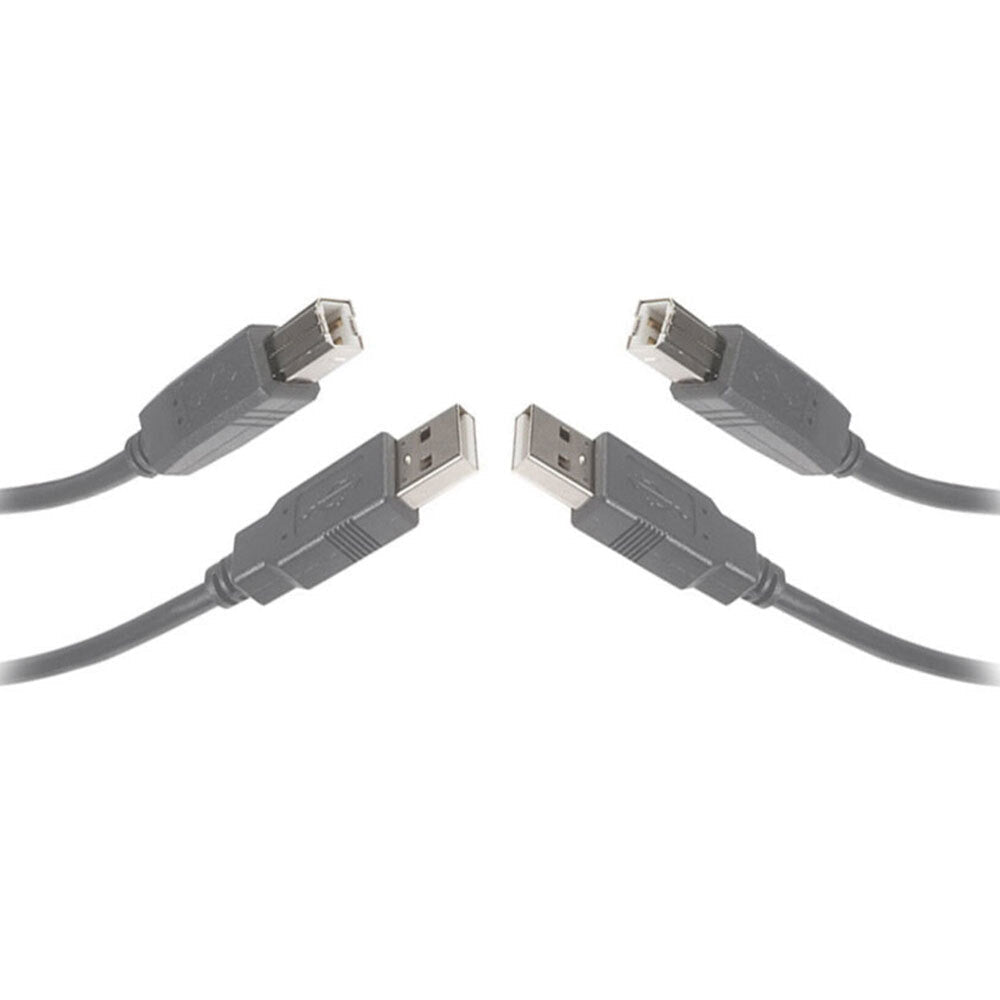 Sansai 1.8m 2.0 USB a to B Data Cable for Computer Printer Scanner Hard Drive (2 Pack)