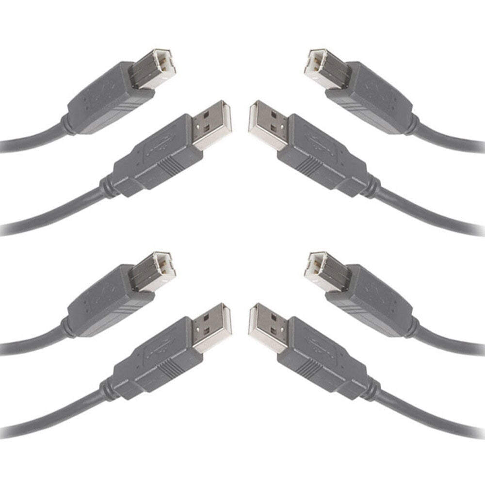 Sansai 1.8m 2.0 USB a to B Data Cable for Computer Printer Scanner Hard Drive (4 Pack)