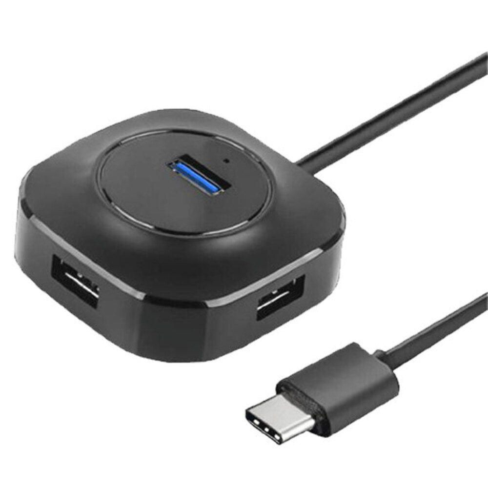 Sansai 5Gbps 4 Ports USB3.0/USB2.0 to Type-C Hub/Splitter Windows/Mac — Black