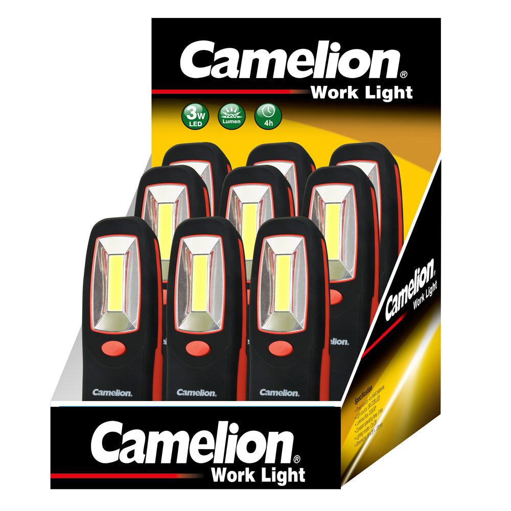Camelion Worklight 3W COB LED Work Light/Flashlight w/ 3x AAA Batteries Black — image 2