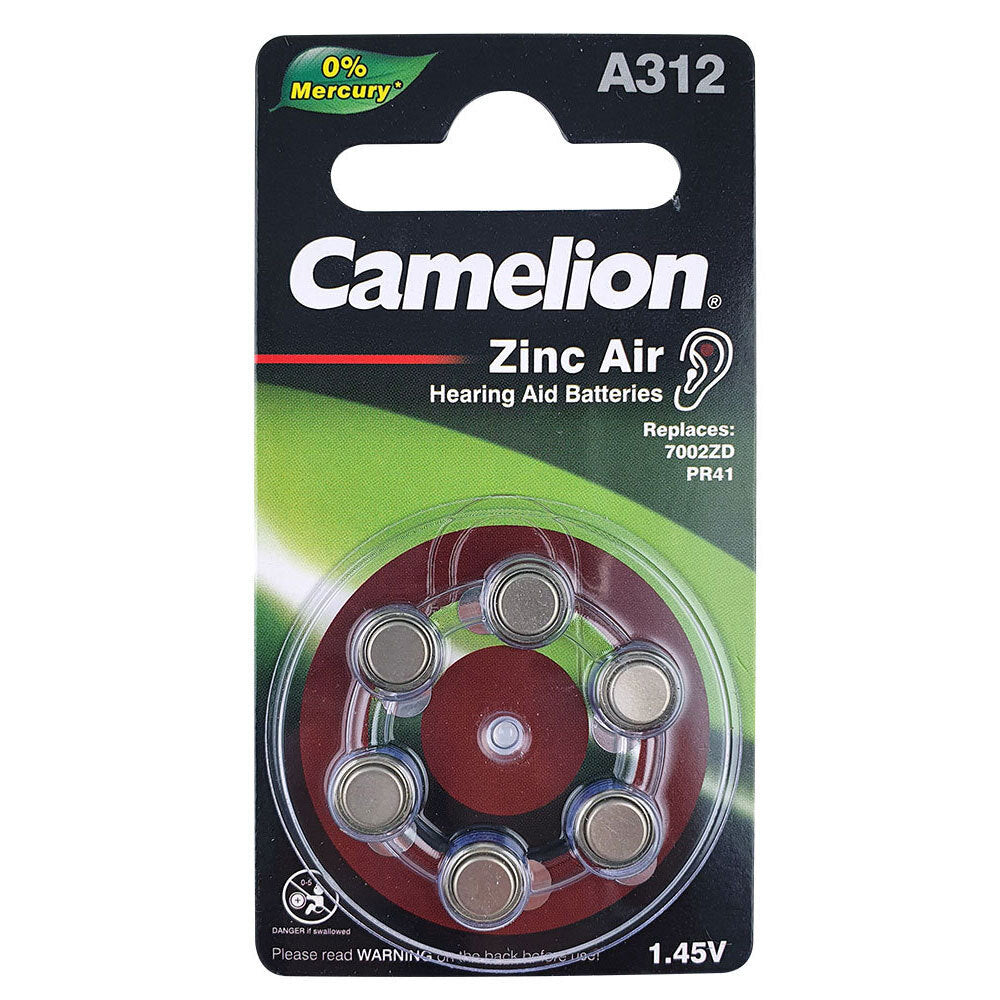 Camelion A312 Zinc Air 1.45V Battery Button Cell Batteries for Hearing Aid (6 Pieces) — image 2