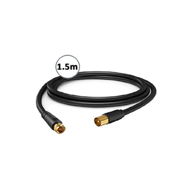 Sansai Male RF to F-Plug TV Antenna Flylead Coaxial Cable Lead Cord Black — image 2