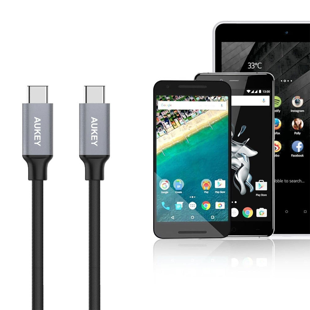 Aukey 1M Impulse Series Braided Cable USB-C to USB Type C for Samsung Note8/S9 — image 2