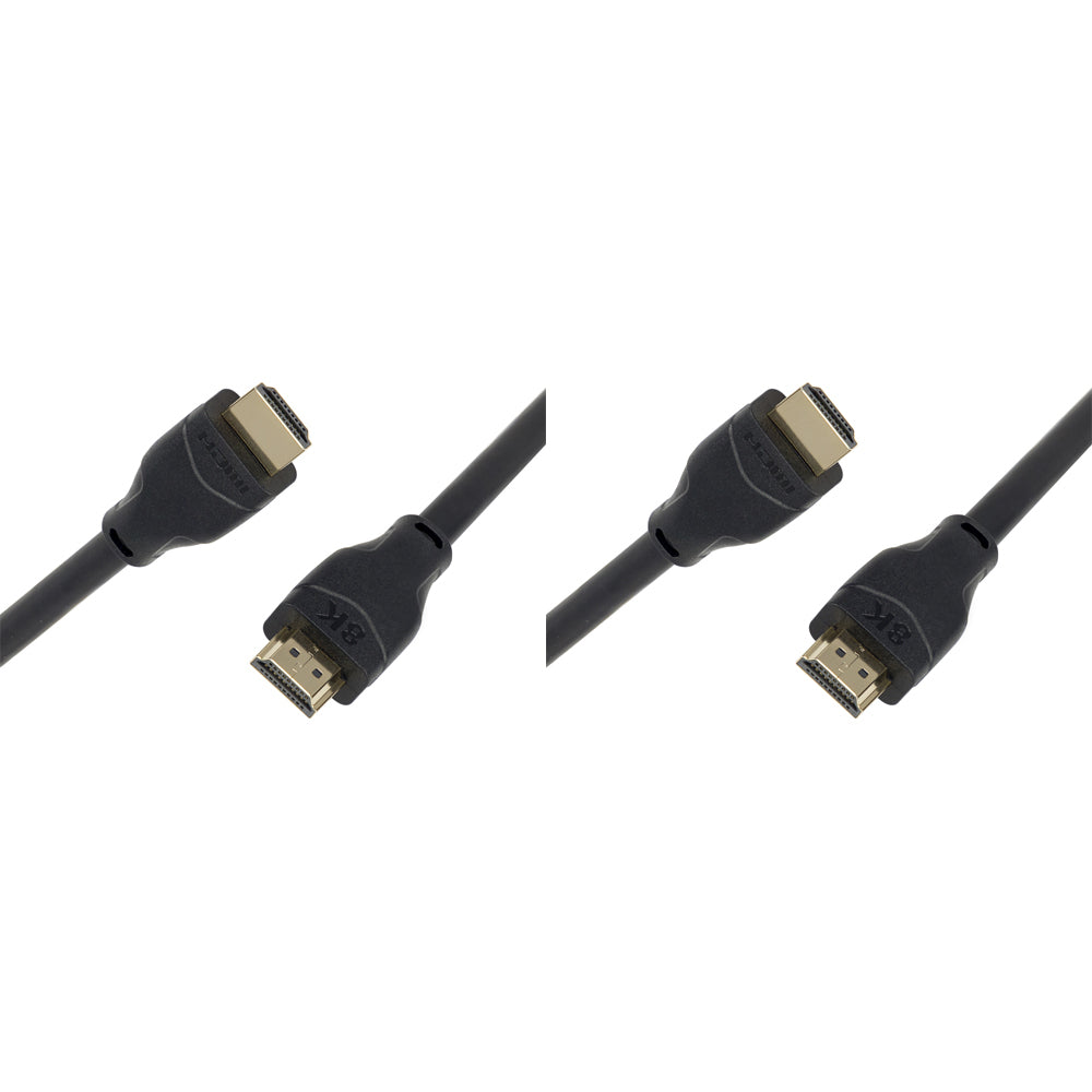 Laser HDMI 2.1 Male 8K Cable Ultra High Speed Gold-Plated Connector 2m Black (2 Pack)