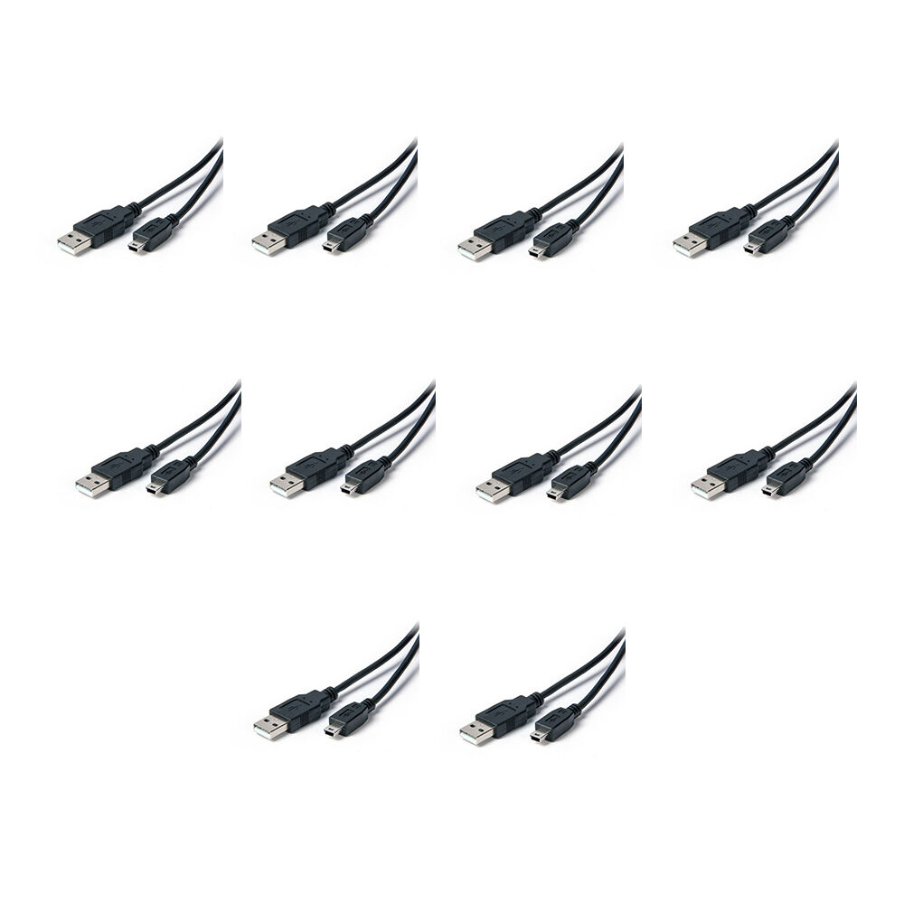Connect Cable USB 2.0 Type a to B Mini 2M Dual Functionality Black (10 Pack)
