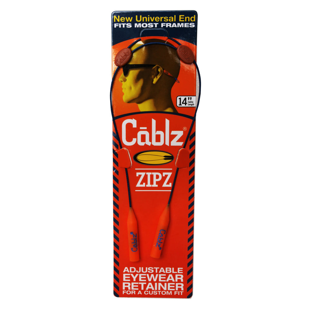 Cablz Zipz Adjustable Eyewear Lanyard Retainers/Sunglasses Cable Strap — Orange