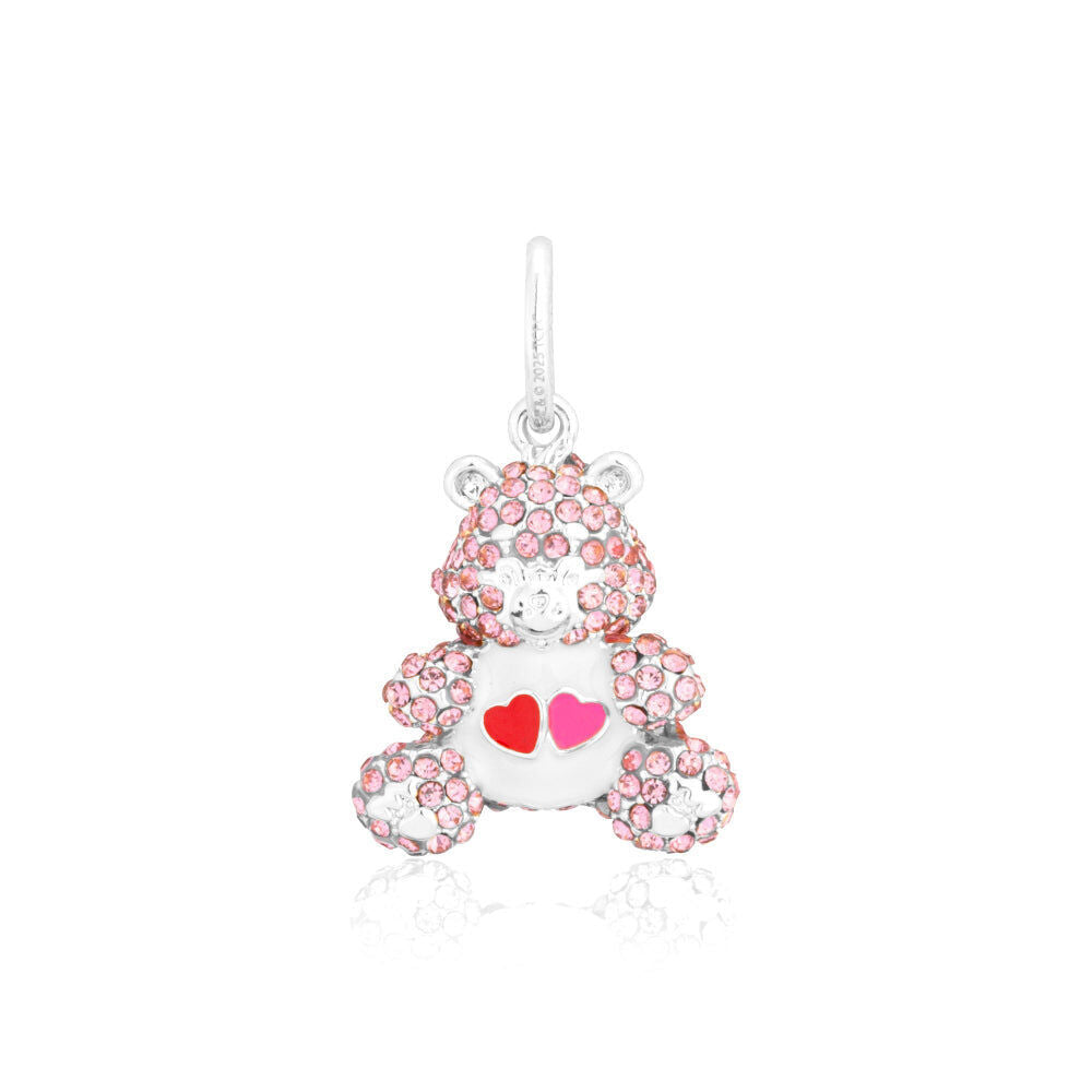 Care Bears Love a Love Bear Crystal Charm Plated Brass — Gold Pink