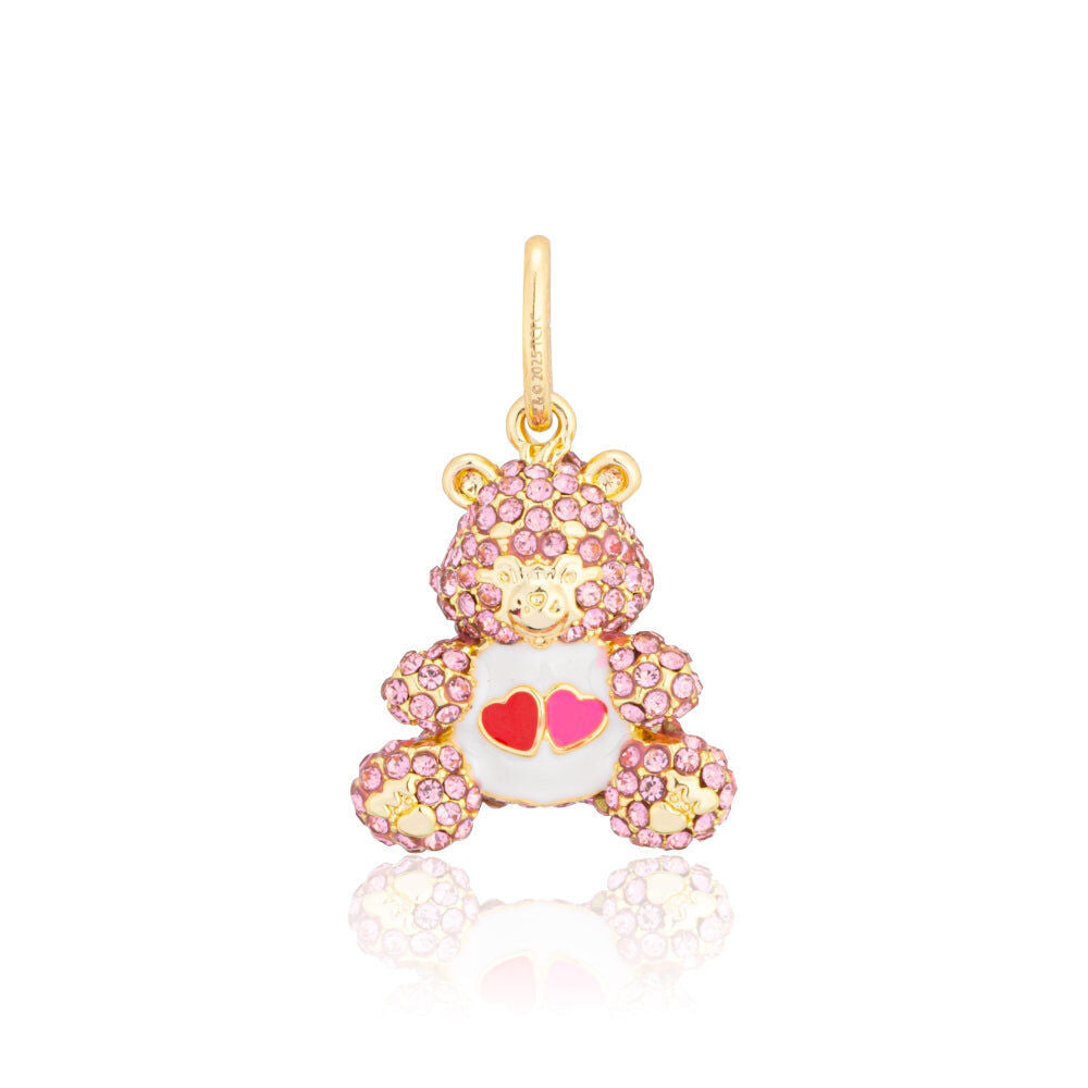 Care Bears Love a Love Bear Crystal Charm Plated Brass — Gold Gold