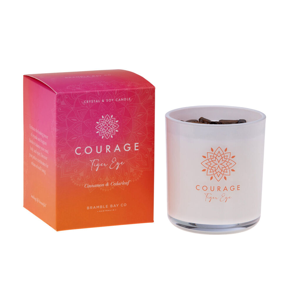 Bramble Bay 300g Crystal Boho Tiger Eye Courage Candle Cinnamon & Cedarleaf — image 2