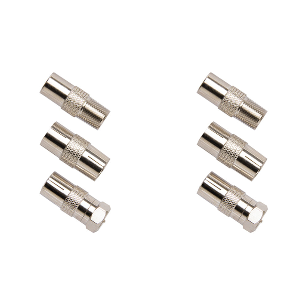 Crest 3PK Crest Nickel Plated Coaxial Antenna Male To Female Adaptor For TV Silver (2 Pack)