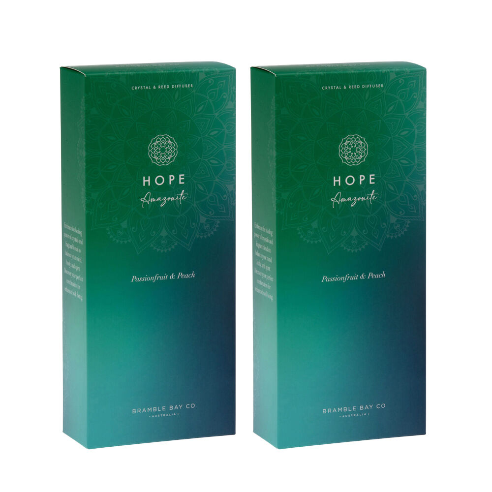 Bramble Bay Diffuser Crystal Boho Amazonite Passionfruit Peach Scented 150ml (2 Pack)