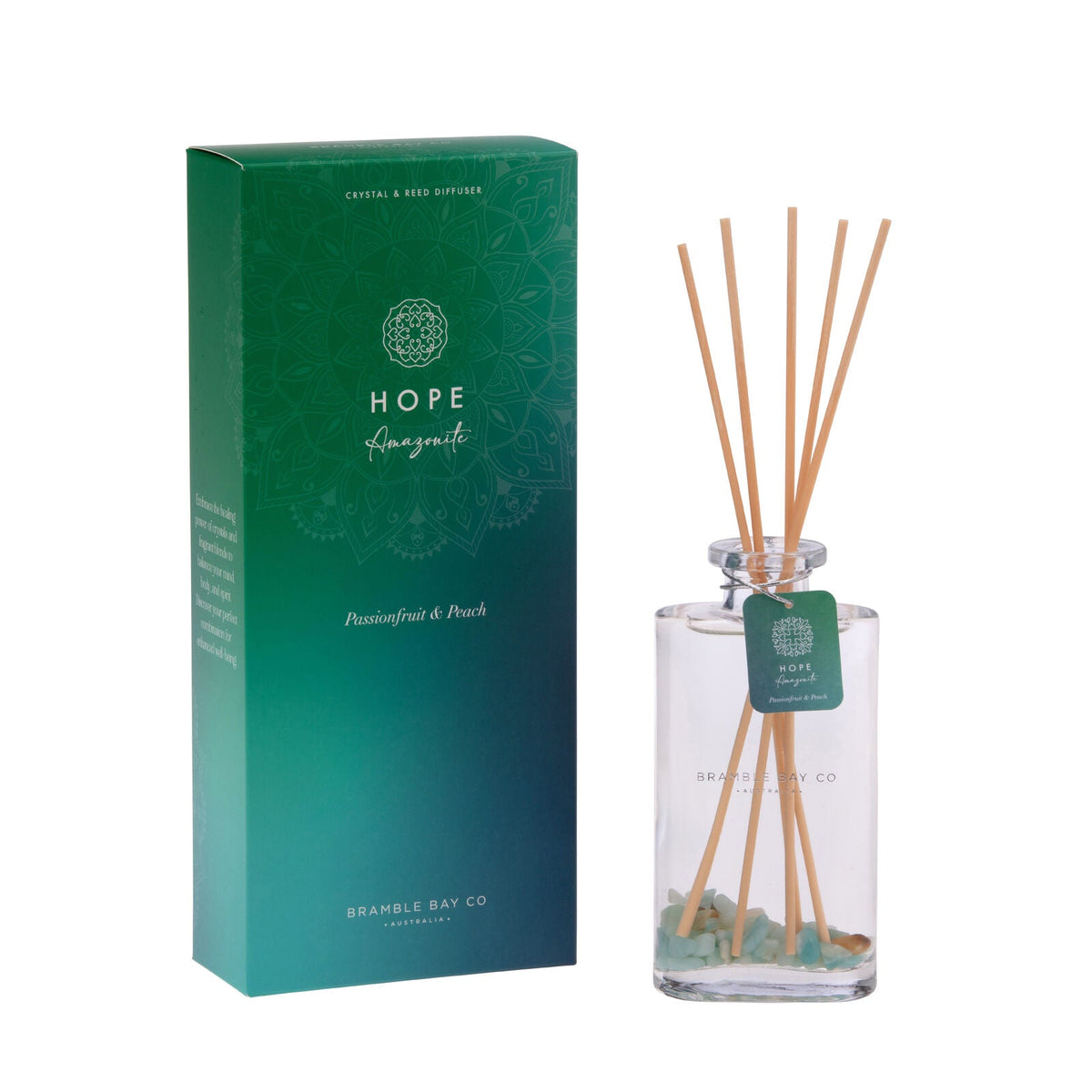 Bramble Bay Diffuser Crystal Boho Amazonite Passionfruit Peach Scented 150ml (2 Pack) — image 2