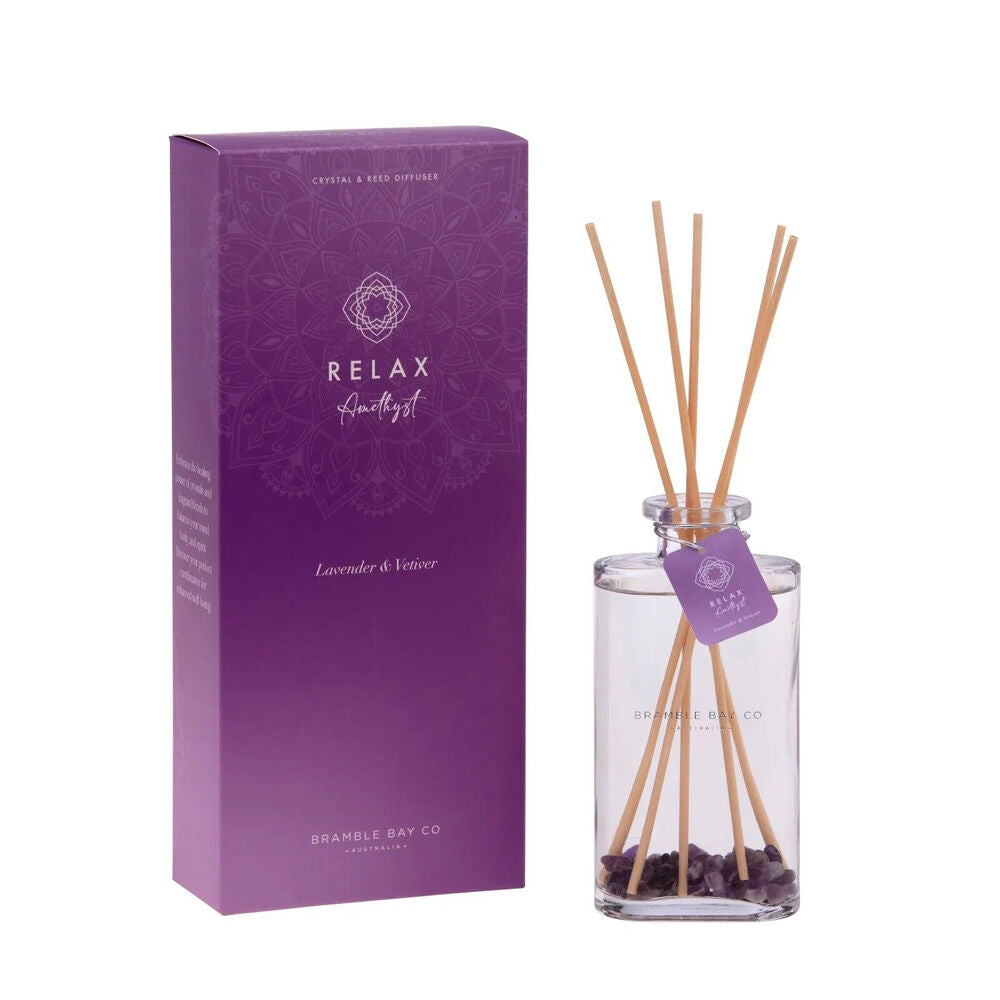 Bramble Bay Diffuser Crystal Boho Relax Amethyst Vetiver Scented Home Fragrance 150ml