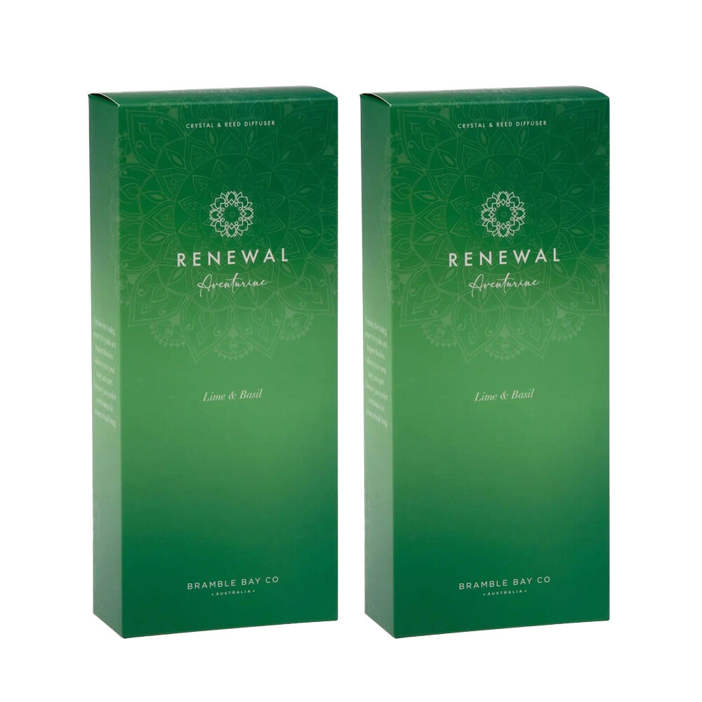 Bramble Bay Diffuser Crystal Boho Renewal Lime and Basil Scented 150ml (2 Pack)