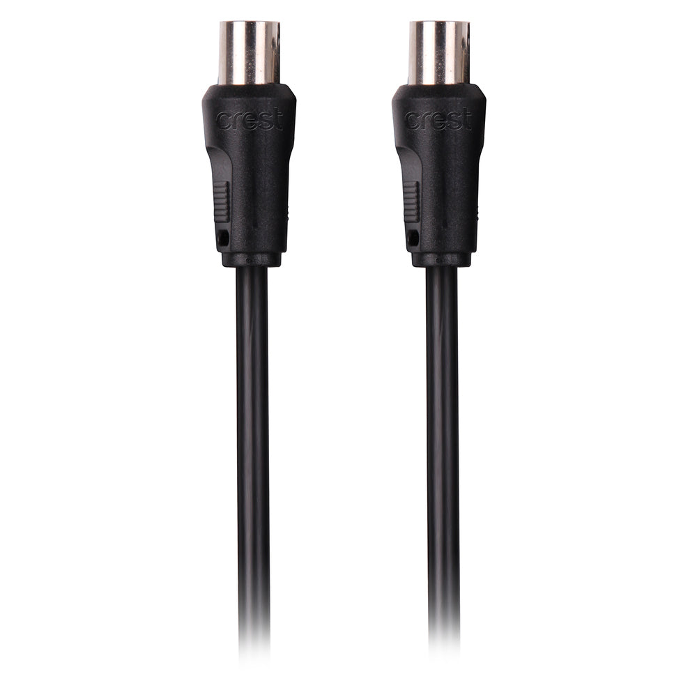 Crest 5m Dual Shield Male TV Antenna Cable Coaxial Connector For HDTV Black