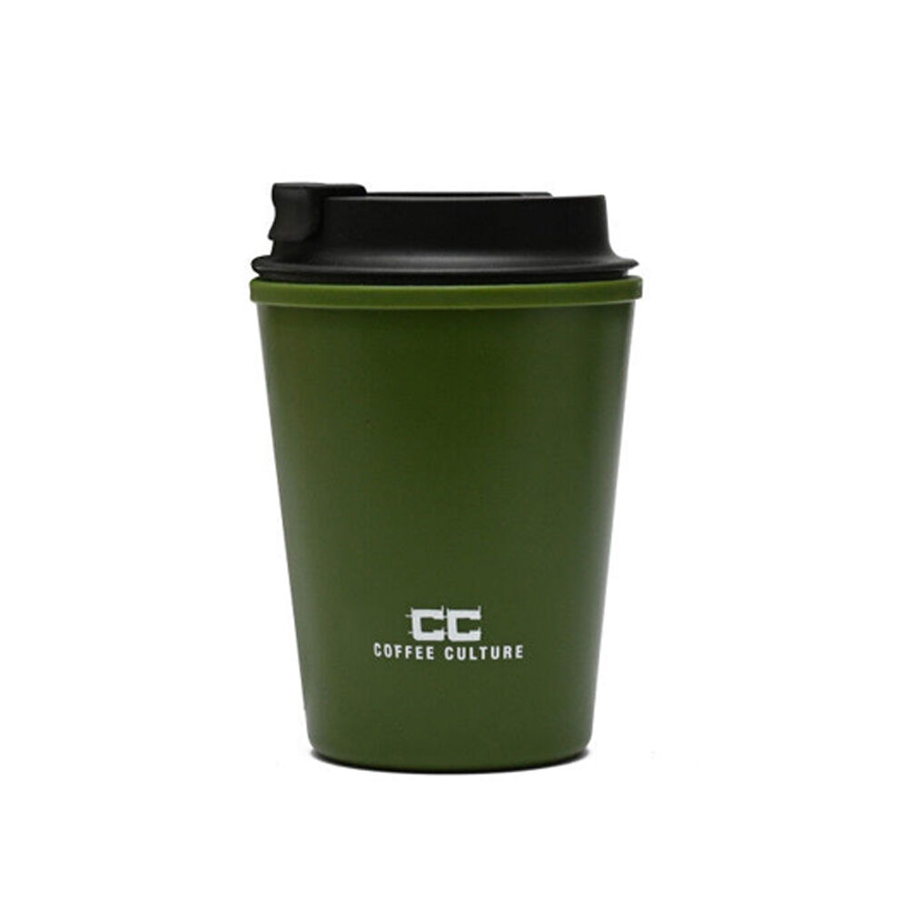 Coffee Culture Eco Double Wall 350ml Reusable Travel Cup Military Green (2 Pack) — image 2