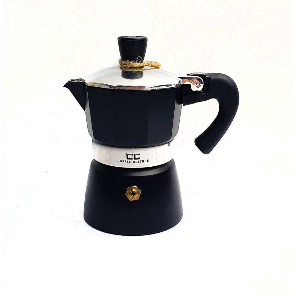 Coffee Culture Aluminium 1-Cup Espresso Stovetop Coffee Maker Brew Pot — Black
