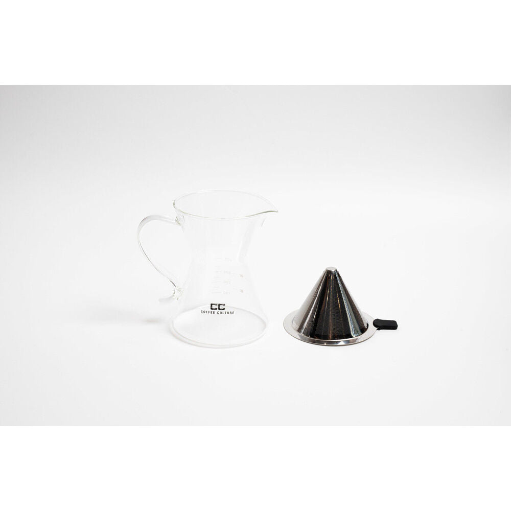 Coffee Culture 400ml Pour Over Coffee Maker Dripper Glass Jug w/Filter/Handle — image 3