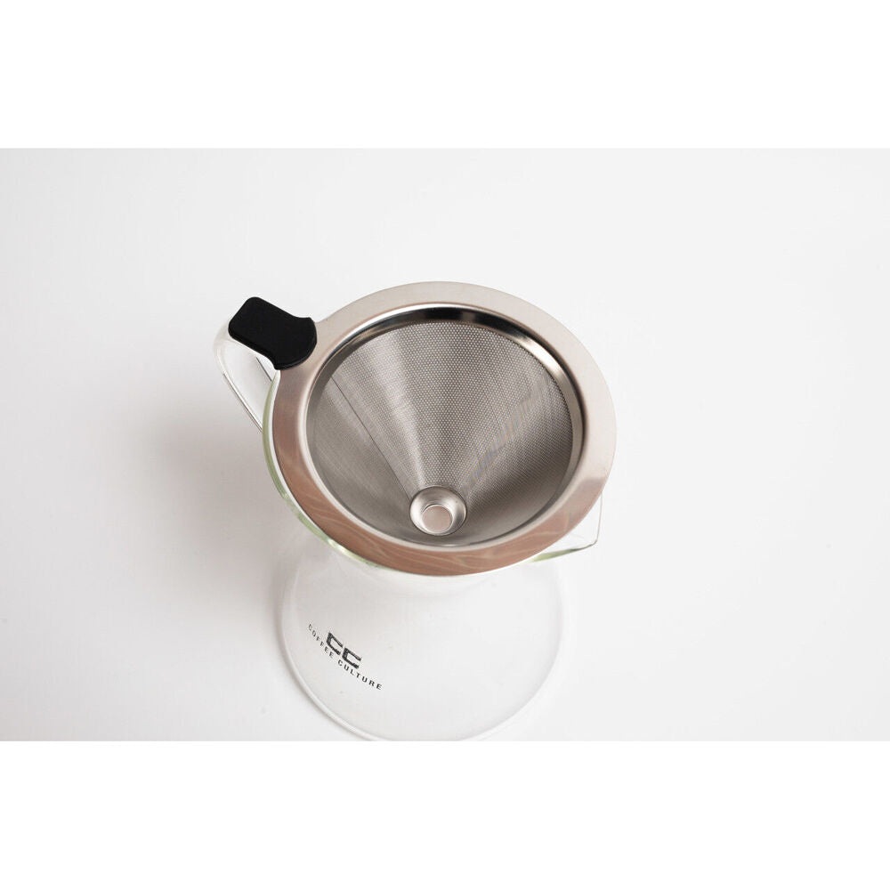 Coffee Culture 400ml Pour Over Coffee Maker Dripper Glass Jug w/Filter/Handle — image 6